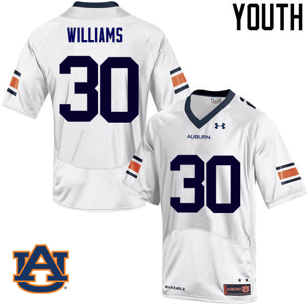 Youth Auburn Tigers #30 Tre Williams College Football Jerseys Sale-White